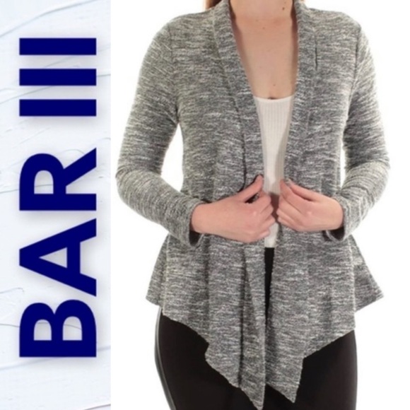BAR III Open Style Gray Cardigan Sweater Jacket, Size Large - Picture 1 of 8